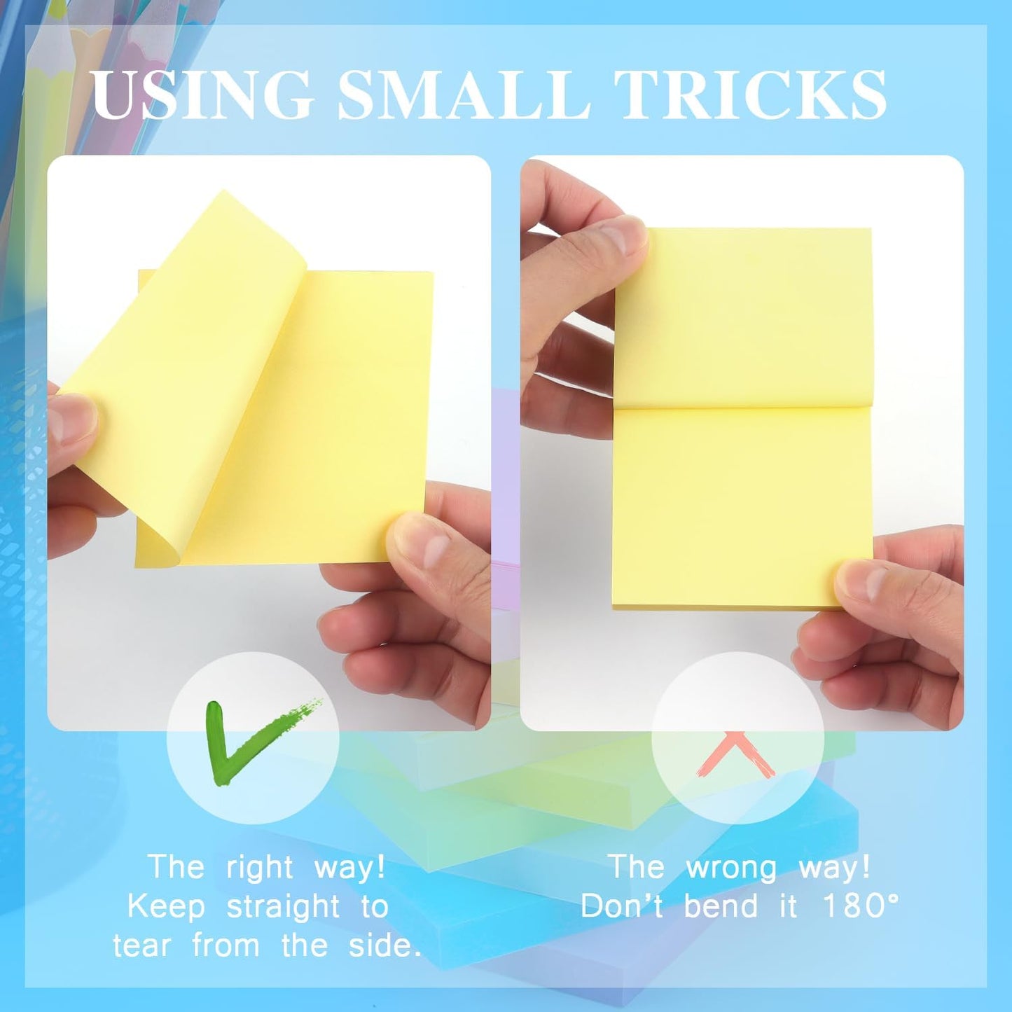 Early Buy Pop Up 3x3 Sticky Notes Self-Stick Notes 6 Pads, 6 Pastel Color, 100 Sheets/Pad