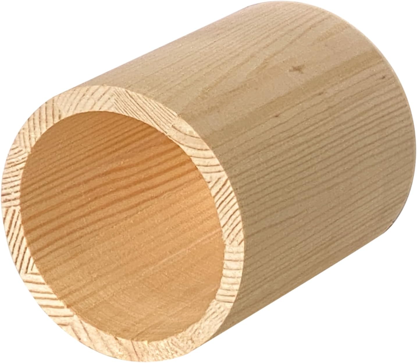Cregugua 12-Pack 4 Inch Round Wood Pen Holder Unfinished Wooden Pencil Holder for DIY Crafts (3x3x4 Inches)