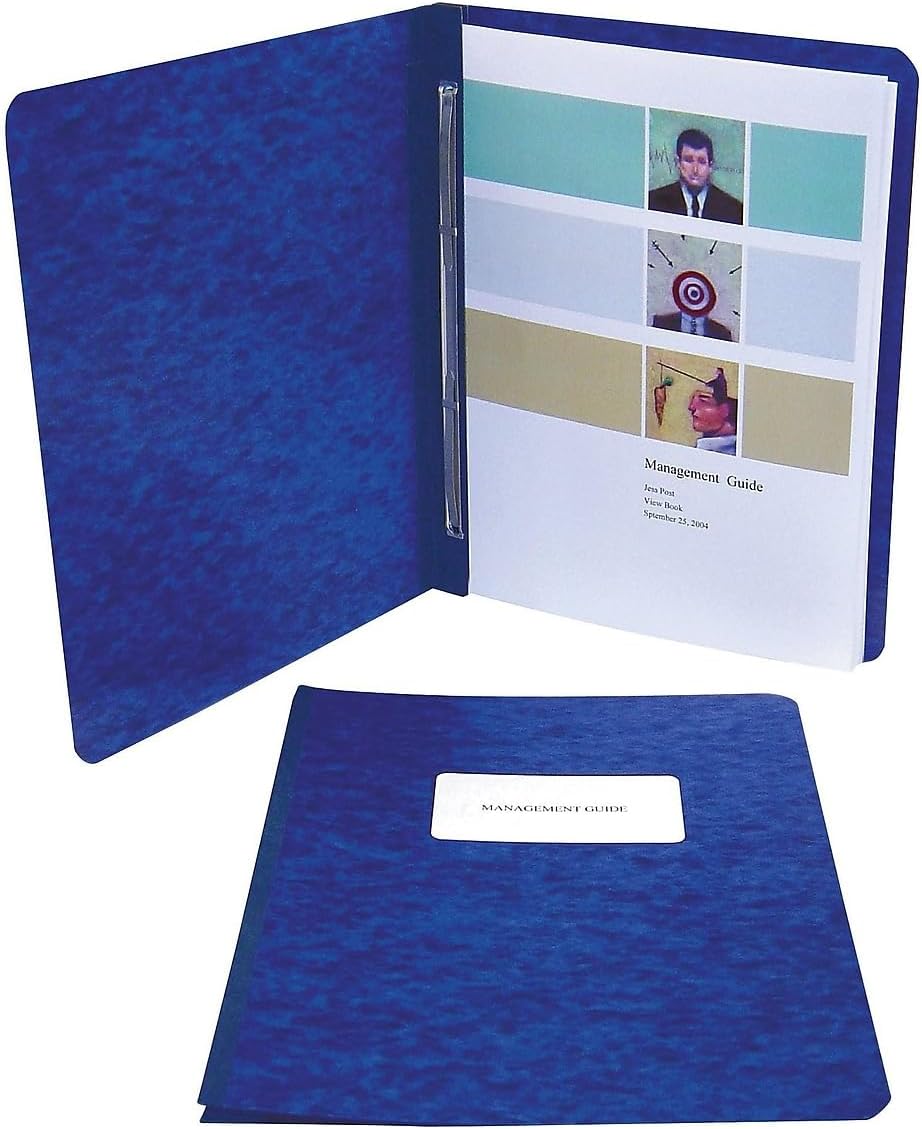 ACCO Pressboard Report Cover, Side Bound, Tyvek Reinforced Hinge, 8.5 Inch Centers, 3 Inch Capacity, Letter Size, Dark Blue (A7025973A)