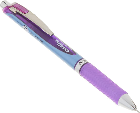 Pentel EnerGel RTX Retractable Liquid Gel Pen, (0.5mm), Fine Line, Metal Tip, Assorted Ink Colors, Pack of 5 (BLN75BP5M)