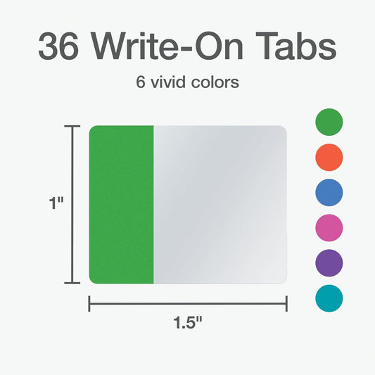 Redi-Tag Write-On Tabs, Repositionable Tabs for Binders and Planners, Removable Pop Up Tags, 4 Calming Colors, 1" x 1.5", 88 Per Pack (1006508)