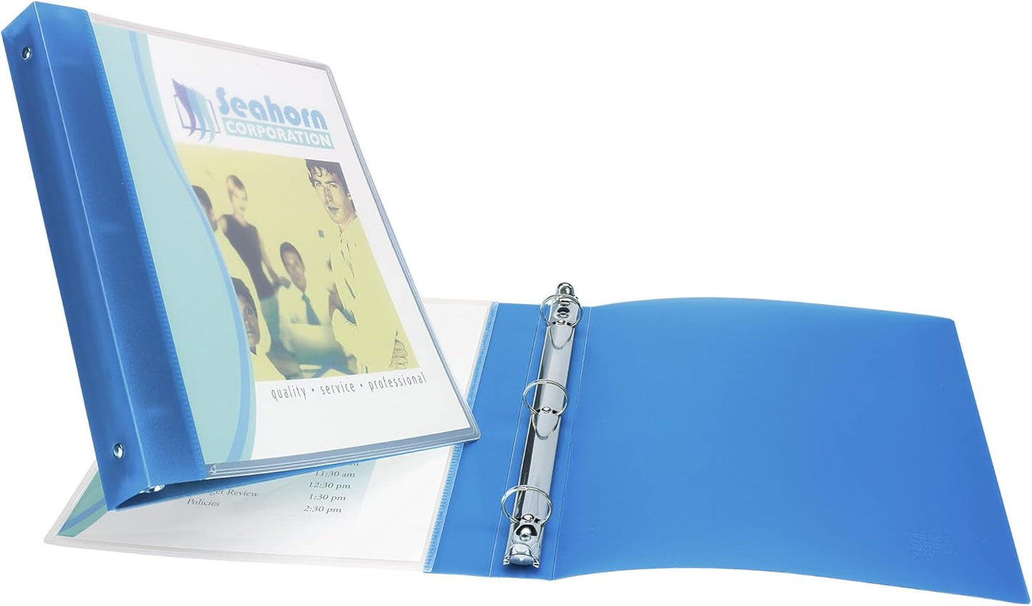Avery Flexible View 3 Ring Binder, 1/2 Inch Round Rings, 1 Blue Binder (17670)