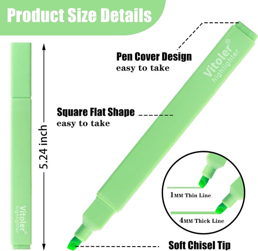Highlighters, 8 Colors Chisel Tip Highlighters, No Bleed Bible Highlighters for Journaling Planner Notes Supplies