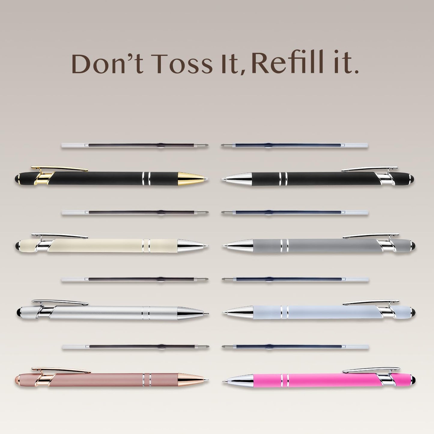 LINFANC 36pcs Ballpoint Pen Refills Black Ink Medium Point 1.0mm Tip Smooth Writing Pen Refill (36 Black)