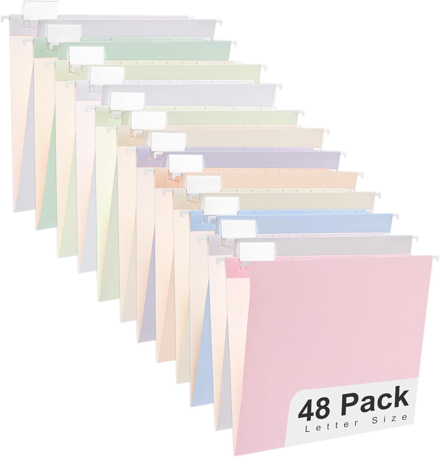 Y YOMA 12 Pack Rose Gold Hanging File Folders Letter Size Decorative File Folder Cute Pretty Hanging Folder Organizer for Filing Cabinet Office Home with 1/5-Cut Adjustable Tabs, 3 Gold Foil Design