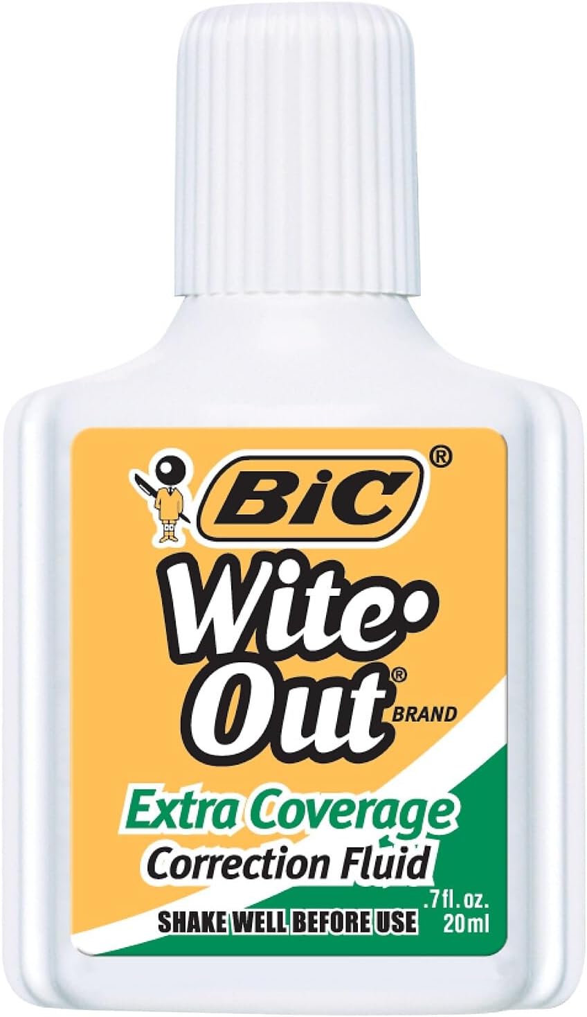Bic Wite Out Extra Coverage Correction Fluid-.7oz