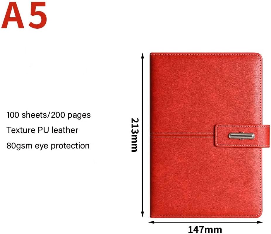 A5 Notebook Journal Leather Journal Hardcover With Pen Set for Work School Writing Business Notebook 200 pages + pen refill + gift box packaging(Blue)
