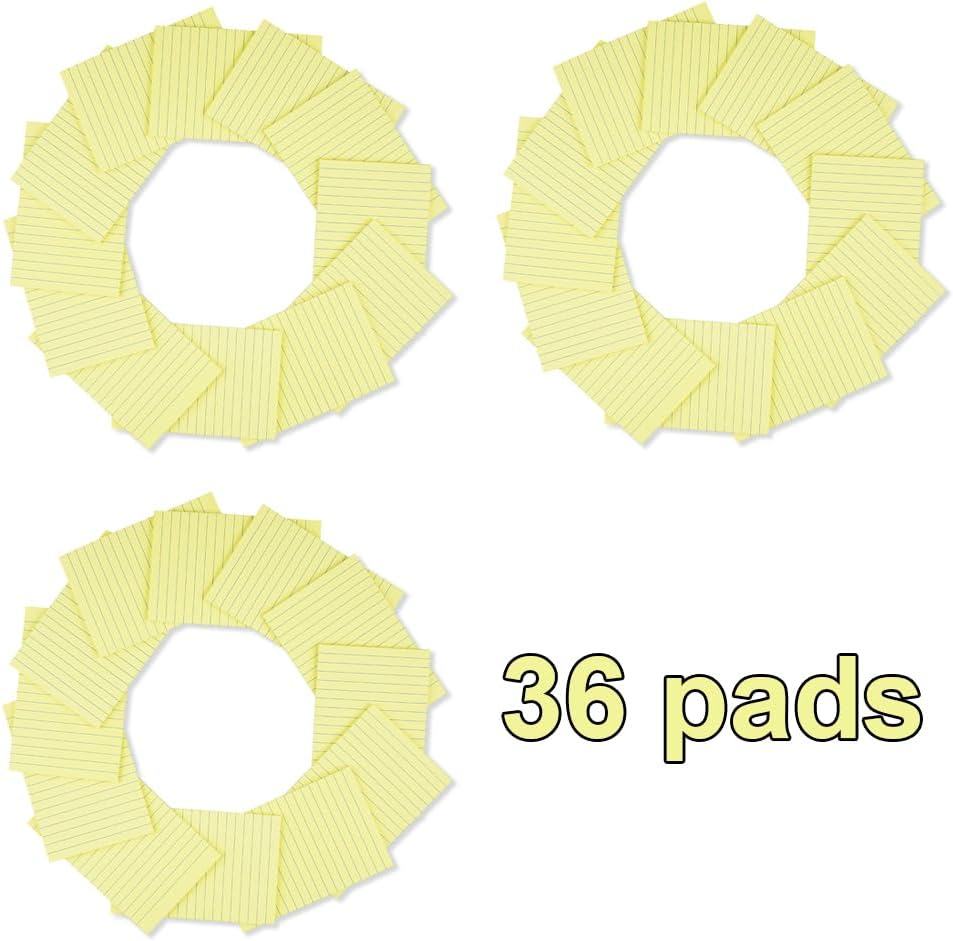 (12 Pack) Lined Sticky Notes 4x6 in,Yellow Large Notepads with Lines,Ruled Stickies Super Sticking Power,Office School Memo Note Pads,Post on Windows Doors,Recyclable,Easy to Write on,Hold Well