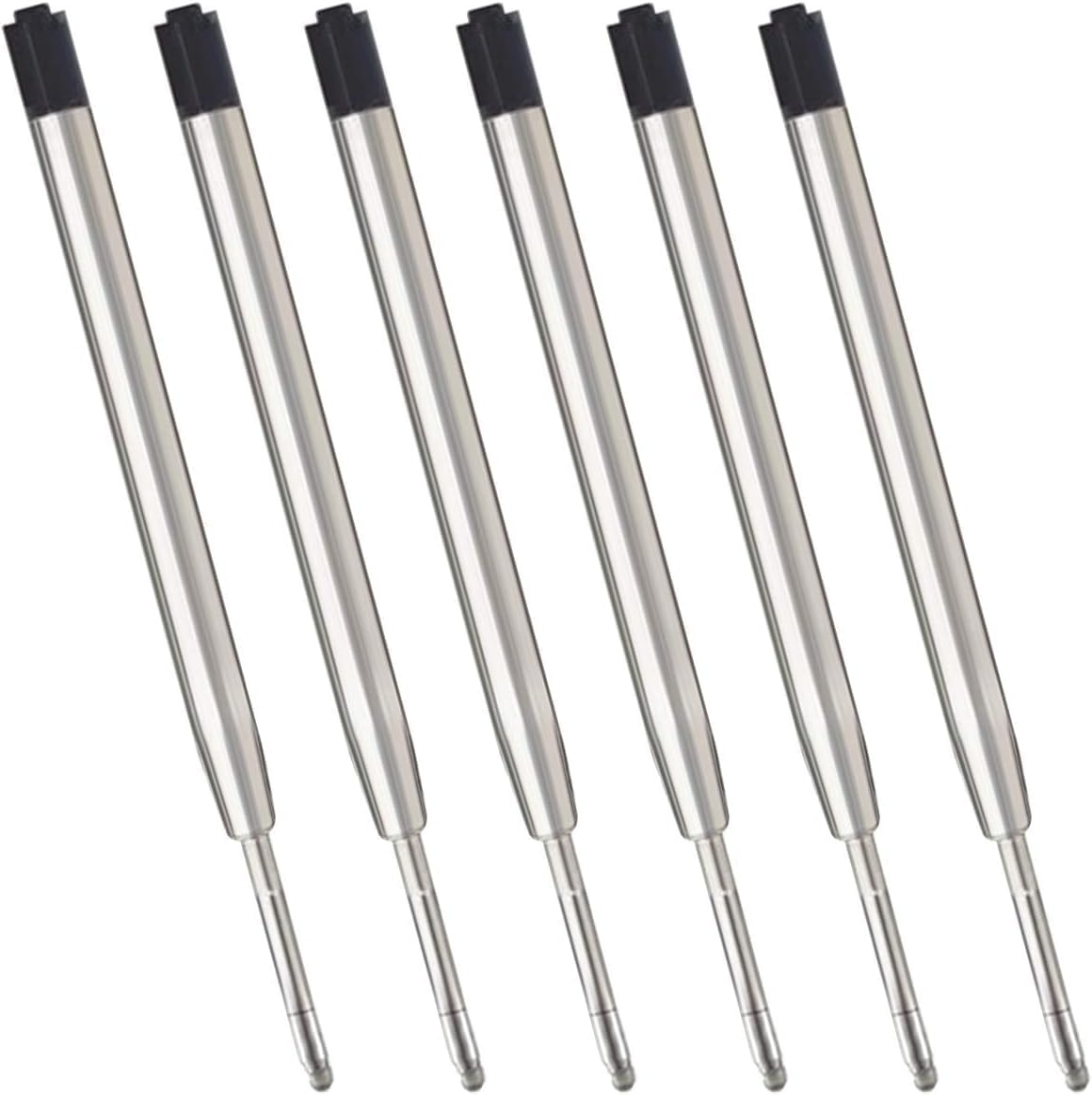 Parker Compatible Refills for Ballpoint Pens, Pack of 6 Refills (Medium Tip, Blue Refill)