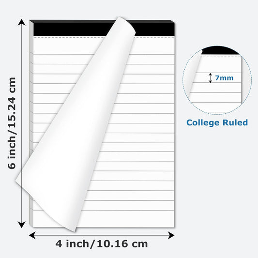 12 Pack Note Pads Refills 4 x 6 Inch Memo Pads Writing Pads, White Small Notepads Scratch Pads Mini Notepad with 30 Sheets Lined Paper in Each Pad