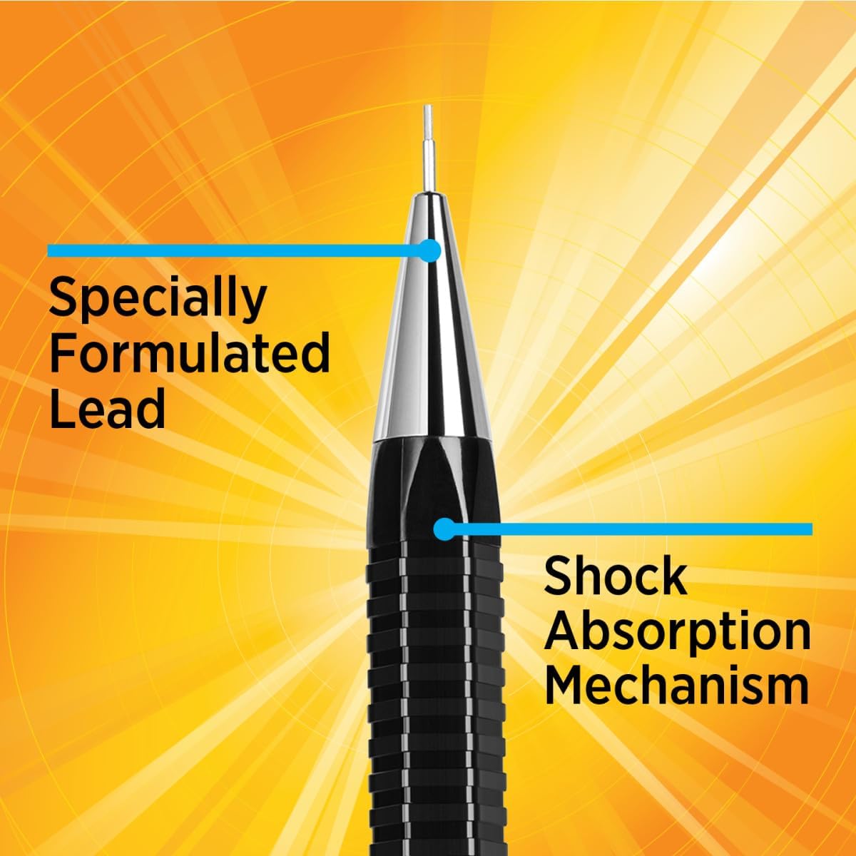 BIC Break Resistant Mechanical Pencils with Erasers, No. 2 Medium Point (0.7mm), 4-Count Pack Pencils for School or Office Supplies, Lead and Eraser Refills