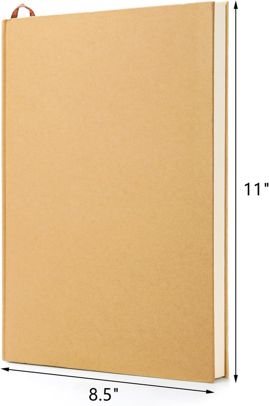 ZEAYEA 3 Pack 8.5 x 11 Inch Hardcover Sketchbook, Unlined Blank Notebook Journal, 120 Sheets/ 240 Pages Per Book, 100gsm Thick Paper, Ideal for Drawing, Art, Students and Office Supplies