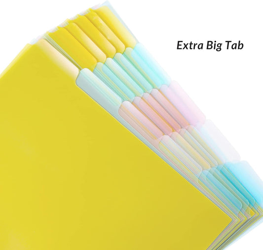 Seashell 3 Sets 8-Tab Plastic Binder Dividers, 8 Tab Insertable Index Dividers for 3 Ring Binders, Letter Size, Durable, Assorted Colors, School Subject Binder Organizers