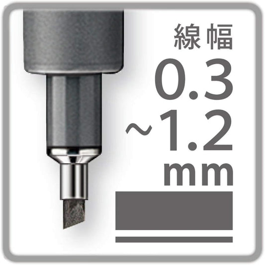 STAEDTLER 308 C2-9 Pigment Liner Black Chisel Tip 0.3-3.00 mm