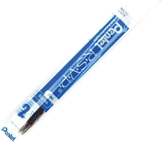 Pentel Refill Ink for BK90 R.S.V.P. Ballpoint Pen, Fine Line, Blue Ink, 2-Pack (BKL7-C)