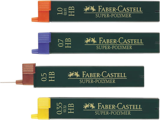 Faber-Castell Miscellaneous Super-Polymer Fineline Lead, 0.35mmBlack, HB, for Art, Craft, Drawing, Sketching, Home, School, University, Colouring