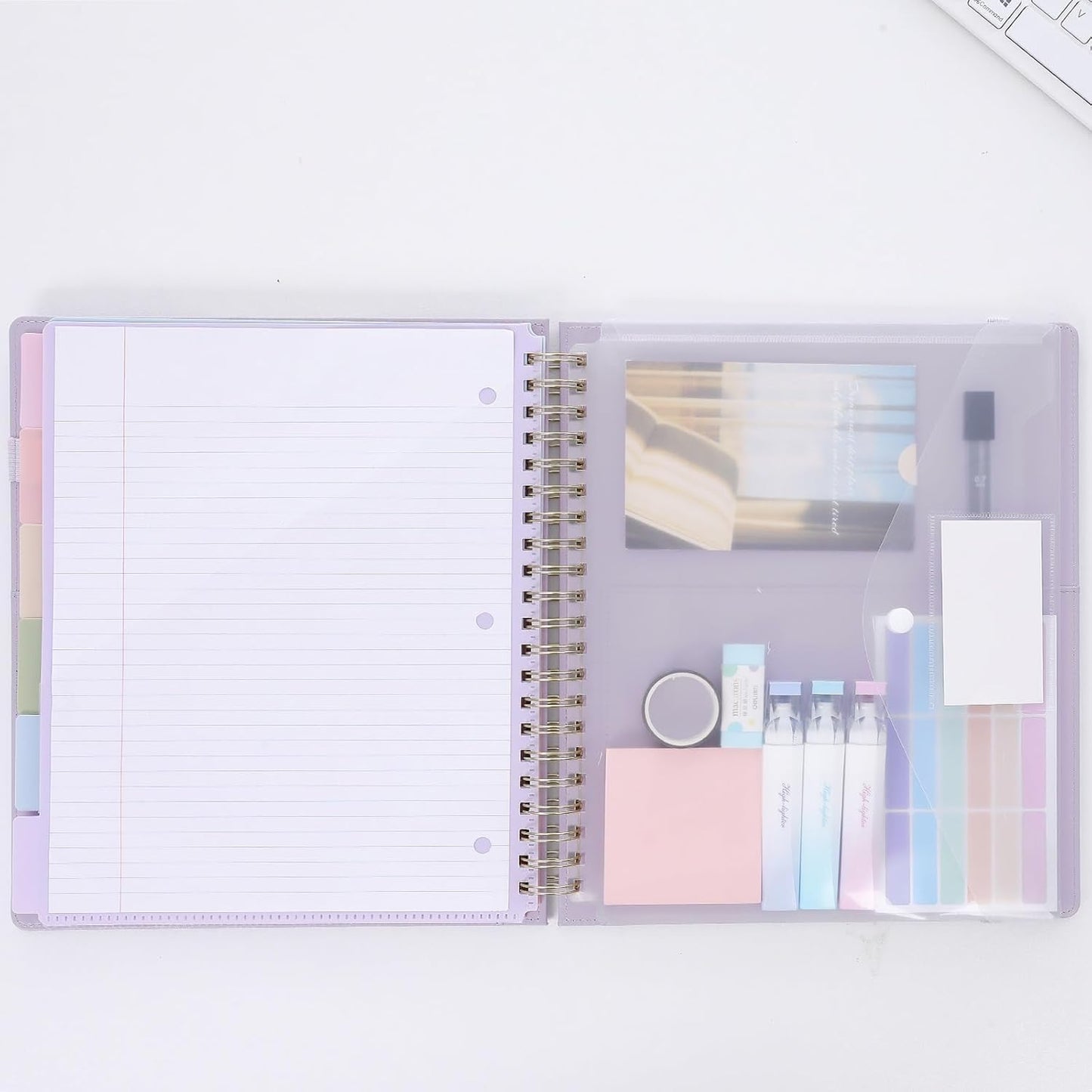 SKYDUE Clipboard Folder with Storage, 6 Dividers with 12 Pockets for Letter Size, Storage Clipboard Folio with Refillable Notepad, Spiral Clipboards Padfolio for Teacher Worker Nurse
