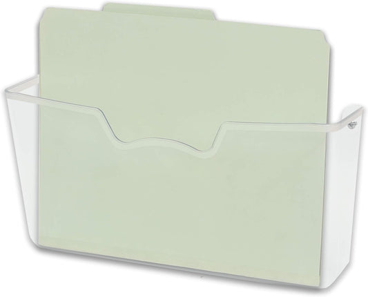 Simple Houseware Clear Single Pocket Wall Mount for Hanging File Holder, 3 Packs