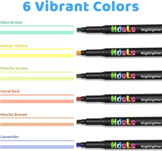 Guangna Bible Highlighters No Bleed, 6pcs, Chisel Tip, Pastel Colors, Aesthetic Quick Dry for Bible Jounaling Planner Books Notes Teacher School Office Supplies (Pastel Colors)