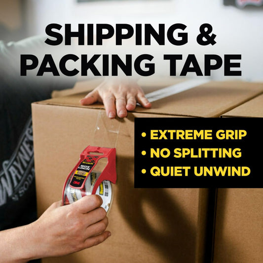 Scotch Box Lock Packing Tape, Clear, Extreme Grip Box Packaging Tape for Shipping and Mailing, 1.88 in x 54.6 yd, 6 Rolls