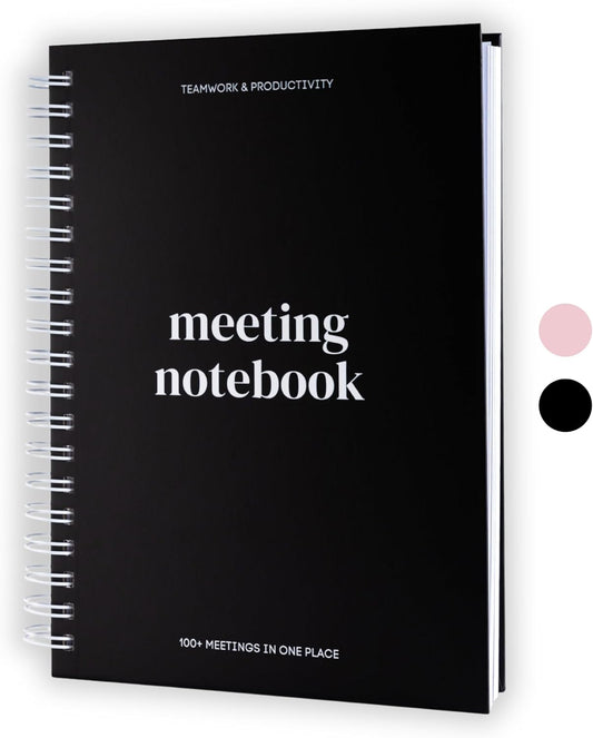 Lamare Meeting Notebook for Work Organization – Perfect Work Notebook for Note Taking, Meeting Planner and Office Supplies for Men & Women