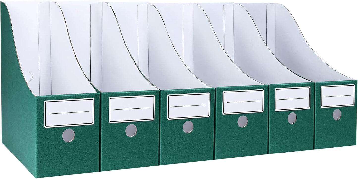 Magazine File Holder(6 Pack), Cardboard Magazine File Holder,Document Organizer,Desk File Organiser For School, Office, Home Magazine File Storage