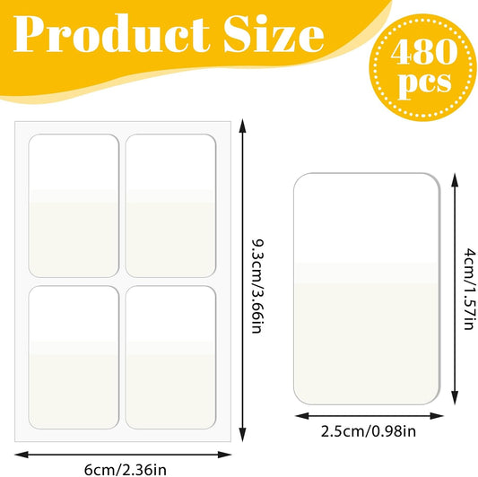480 Pcs Sticky Index Tabs,Writable File Tab Sticky Tabs for Notebooks,Binders,File Folders,Books(White,1.6 X 1 Inch)