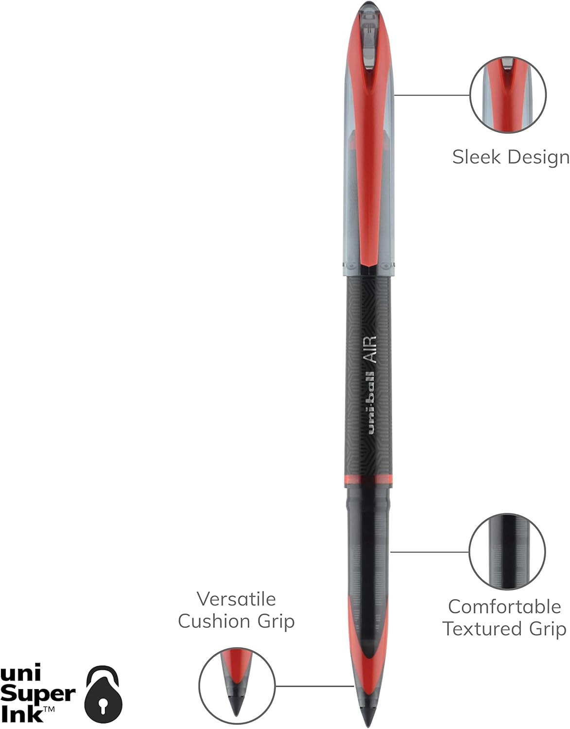 Uni-ball 1927595 Air Rollerball Pen .7 mm Assorted Ink 3/Pack