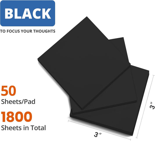 Sticky Notes, 36 Pads, 3x3 Inches Self-Stick Note Pads, Perfect for Office, Study, and Daily Life Organization - Bright