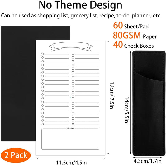 Thboxes 2 Pack Grocery List Magnet Pad for Fridge with Pen Holder, Total 120 Sheets Magnetic Note Pad for Fridge Full Back Magnet Shopping List, To Do List, Memo Notepads, 4.5x7.5(Funny Animal)
