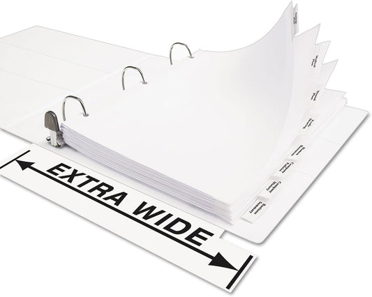 Insertable Big Tab Dividers, 8-Tab, 11.13 x 9.25, White, Clear Tabs, 1 Set