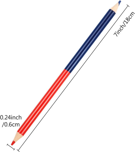 Zhanmai 48 Pieces Red and Blue Colored Pencils Double Ended Checking Pencils Bulk Pre Sharpened Erasable 2 HB for Checking Map Coloring Tests Grading for Office Teacher