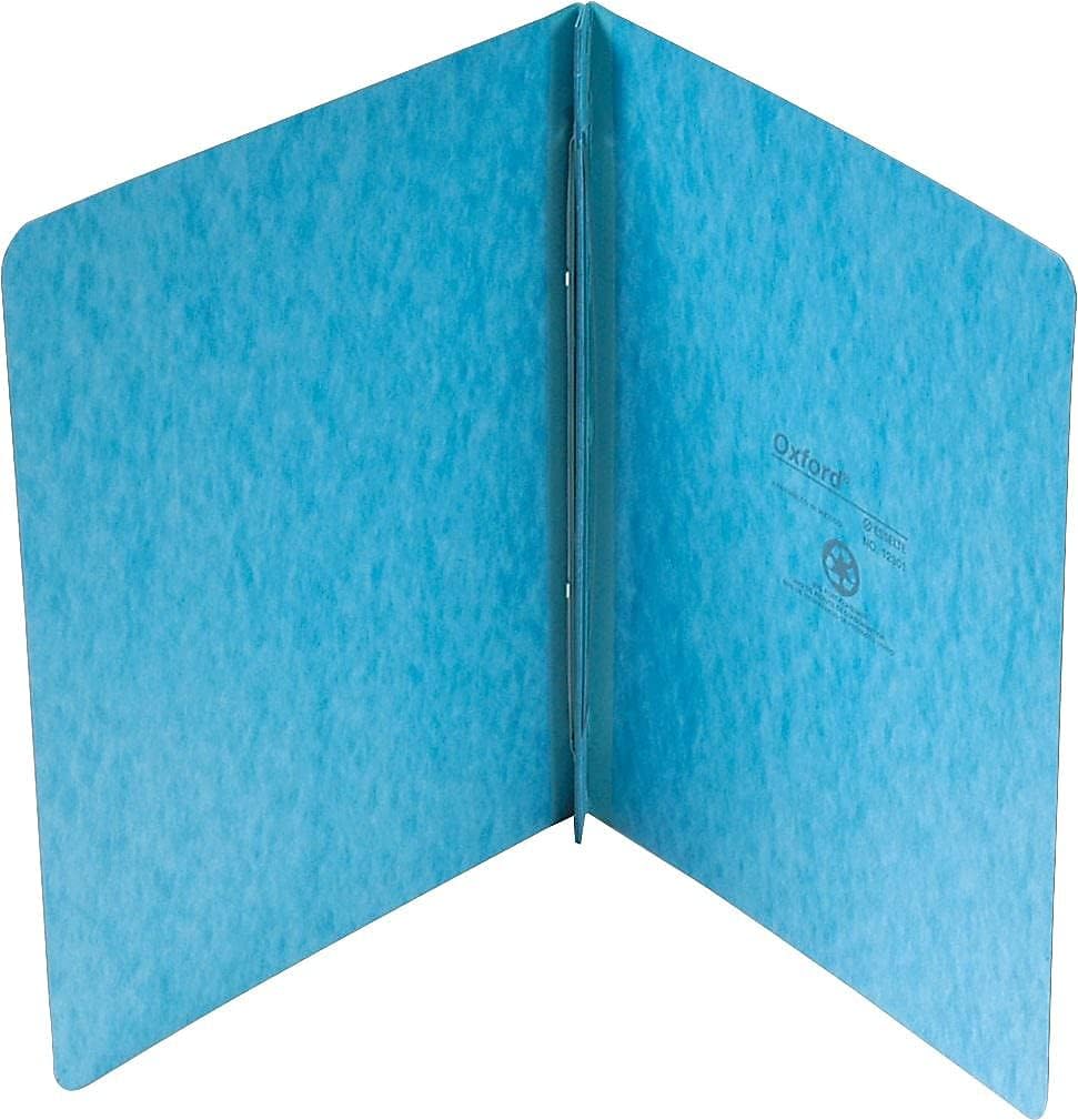 Oxford Heavyweight Pressguard and Pressboard Report Cover W/Reinforced Side Hinge, 2-Prong Fastener, 3" Cap, 8.5 X 11, LGT Blue