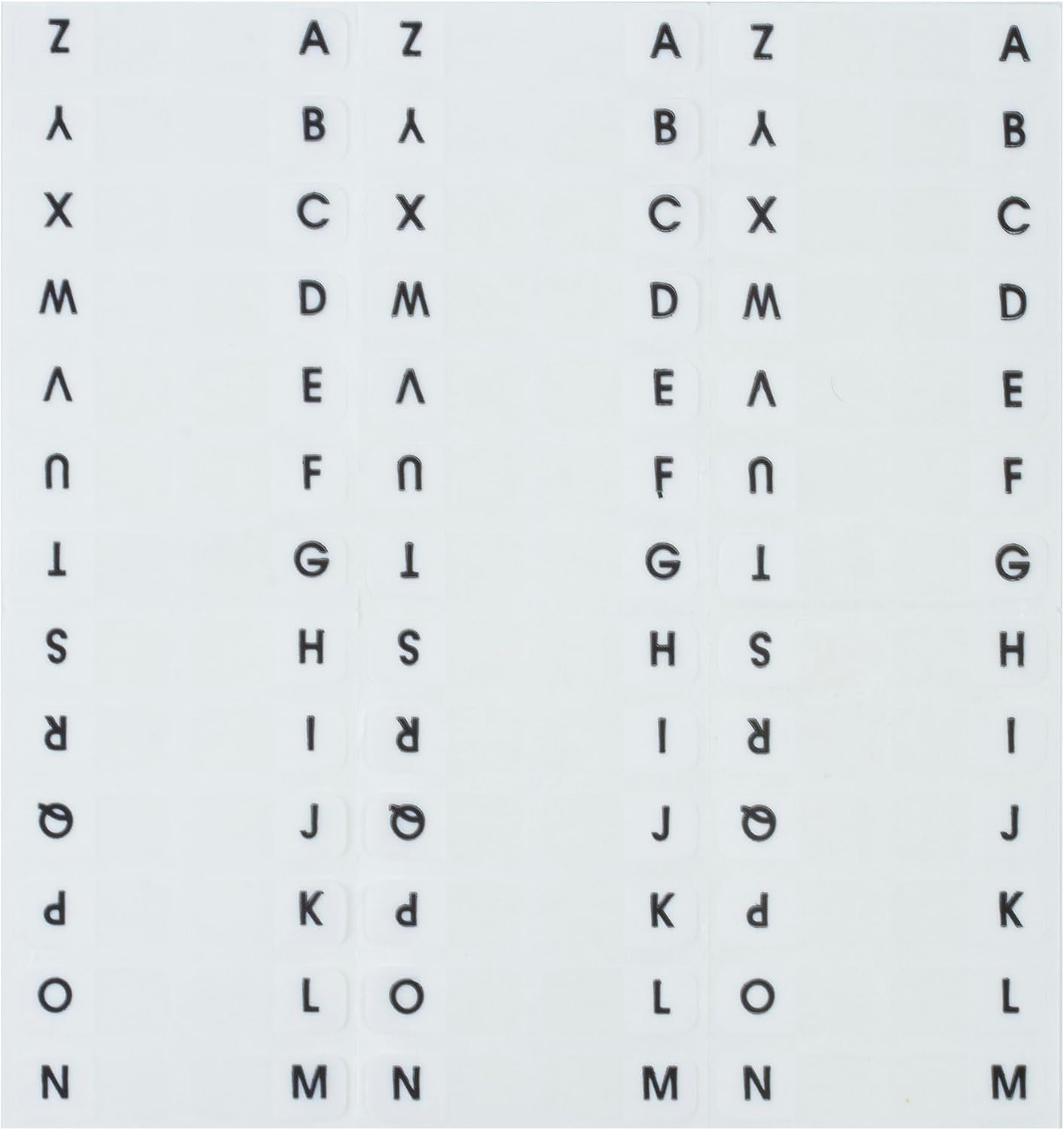 Redi-Tag Alphabetical Tabs, A - Z Pre-Printed Divider Tabs, Permanent Adhesive Index Labels,Divider Labels for School, Home and Office, 7/16" x 1", White, 104 Tabs Per Pack, (B31005)