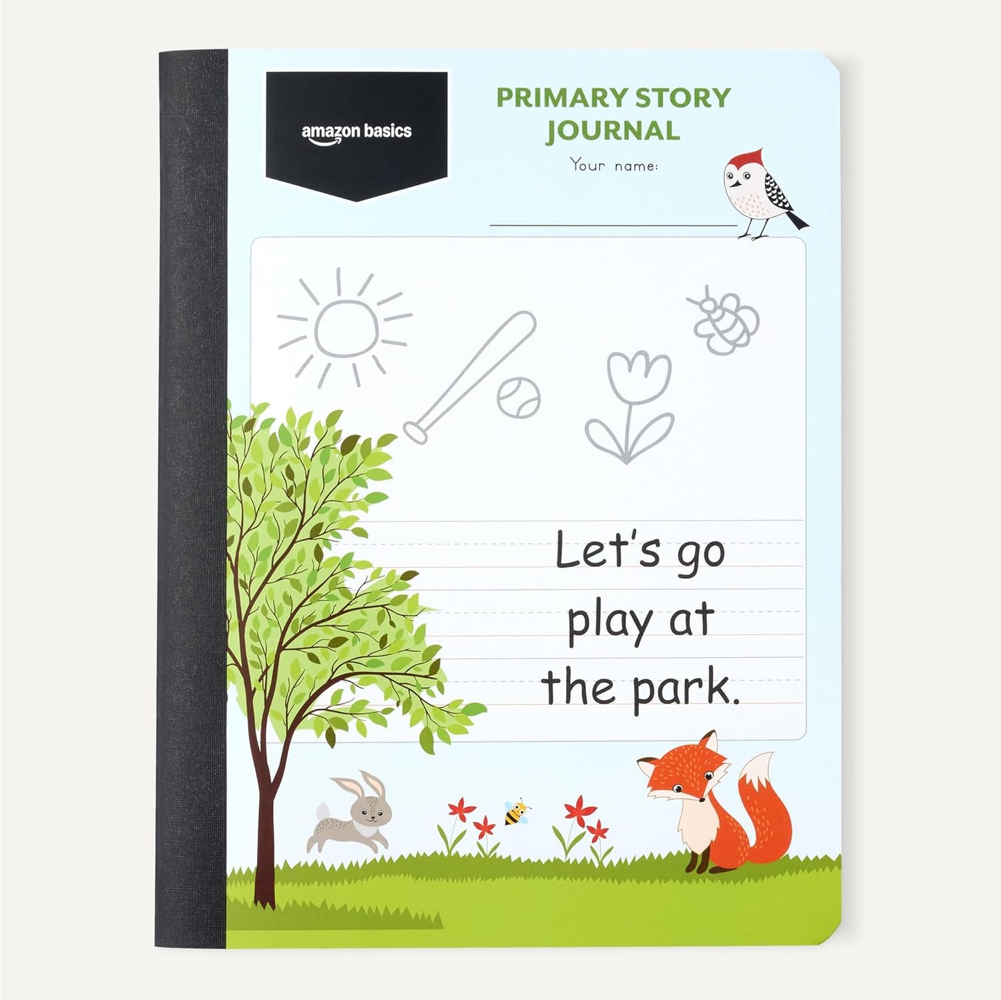 Amazon Basics Primary Composition Notebook, Extra Wide 1/2" Ruled Lines, 9.75" x 7.5", 100 Sheets, Multiple Colors, 15-Pack