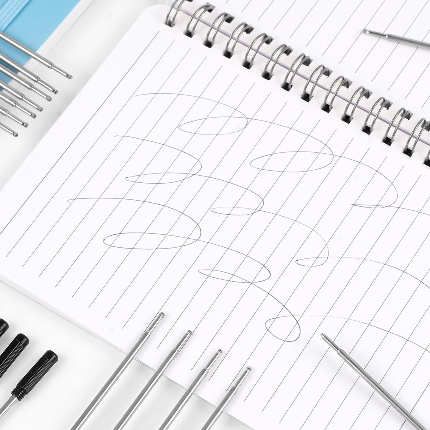 AZUREAL Pen Refills 20P, Replaceable Ballpoint Pen Refills, 1mm Medium Tip, Ink Pen Refills for Twist Pens, Black Ink