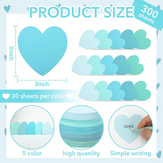 300 Pcs Index Card Heart Shaped Note Cards Blank Index Cards 3x3 Pink Note Cards Colors Study Cards Blank Business Cards Colorful Cardstock Greeting Cards For School Learning Office Game