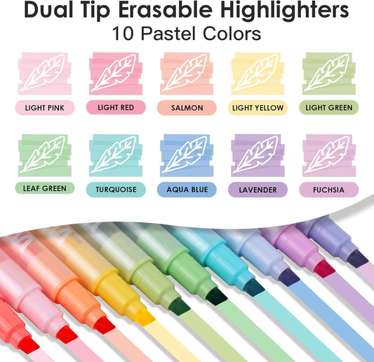 HANKU Pastel Highlighters Set, 24 Unique Retro Colors, Highlighters Assorted Colors, Quick Dry Dual tip and Fine Tip No Bleed Highlighter Markers for Bible Journals Planners Books Notes