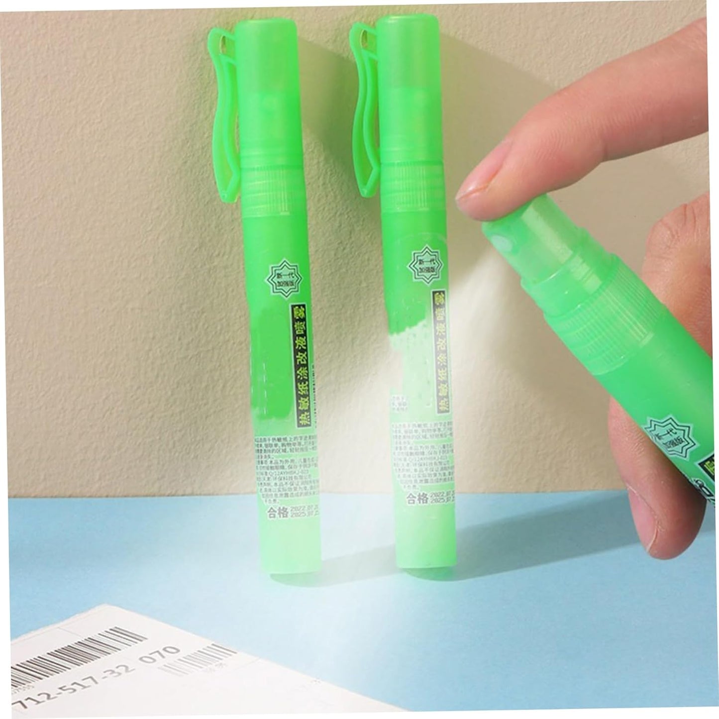 6Pcs White Out Liquid Quick Spray Thermal Paper Eraser with Lid Portable Correction Fluid for Office School Home Paper Writing Mistakes Coverage and Information Protection Secure Erasing