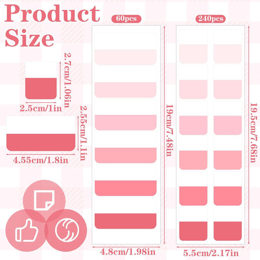 300 Pcs Pink Sticky Index Note Book Tabs, Writable Self-Adhesive Page Tabs, Practical Book Flags for Page Marking, File Classification, Daily Reading Sorting Needs, Essential Study Accessories