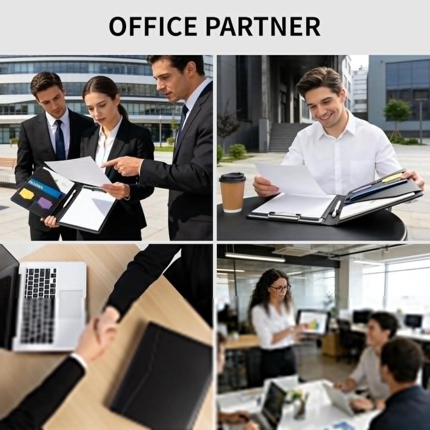 Professional Padfolio,Faux Leather Portfolio Folder Binder,Letter Size A4 Legal Writing Pad Holder for Business School Office Conference Notepad Clip Boards