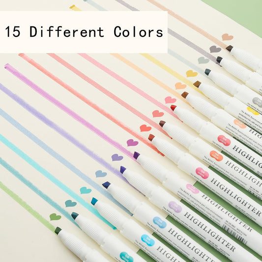 35 Pack Pastel Highlighters, Dual Tip Mild Color Highlighters Assorted Colors, No Bleed Chisel & Fine Tip Highlighter Markers for Bible Journaling, Notes Taking, School Office Supplies