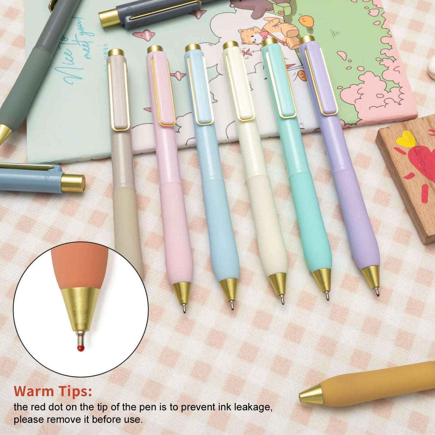 Linbsunne Ballpoint Pens Black Medium Point 1mm Pen with Super Soft Grip Ball Point Pen for Men Women Retractable Pens