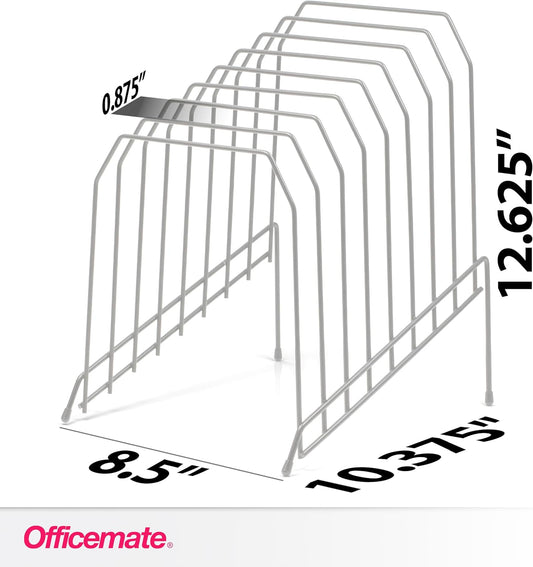 Officemate Large Incline 8 Compartment Wire Caddy, Black, 8.5 x 10.375 x 12.625 Inches