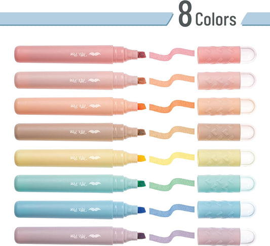 Mr. Pen- Aesthetic Highlighters, 8 pcs, Vintage Pastels Colors, Cute Highlighters Assorted Colors for Journaling, Highlighting, Underlining, Fast Dry, Back to School Supplies