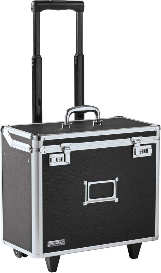 Vaultz Locking Mobile File Chest, Letter/Legal Files, 17.5" X 15.5" X 14.5", Black