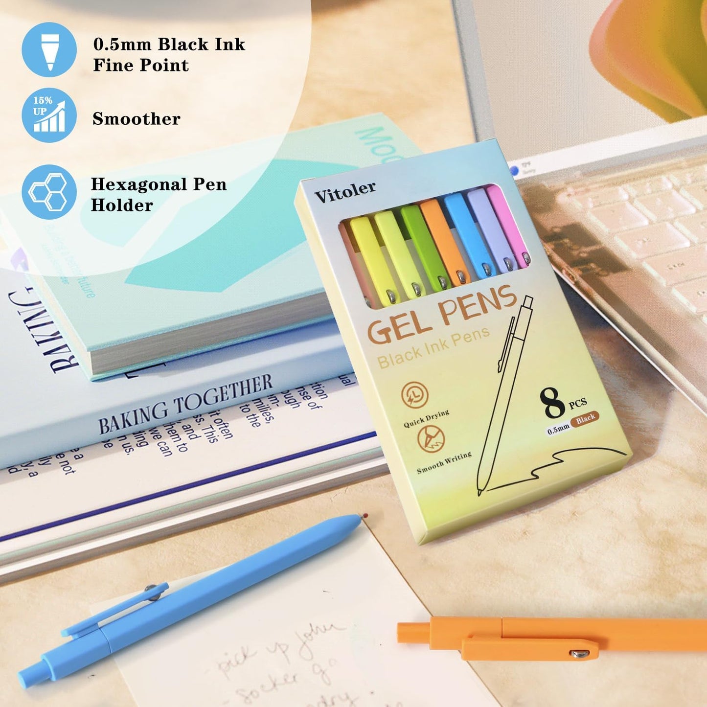 Piochoo Calligraphy Pens,8 Size Calligraphy Pens for Writing,Brush Pens Calligraphy Set for Beginners, Hand Lettering Pens