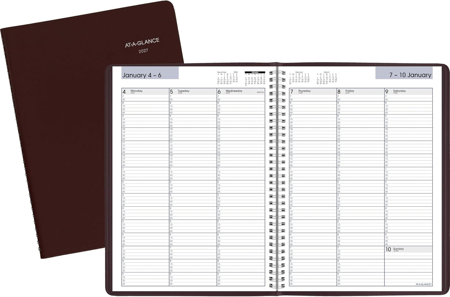 AT-A-GLANCE 2026 Appointment Book Planner, Weekly, 8" x 11", Large, Quarter-Hourly, DayMinder, Black (G5200026)