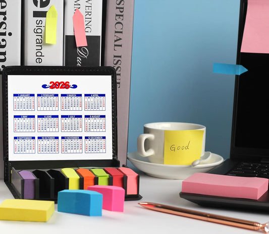 Sticky Notes Tabs for Page Markers, Colored Book Tabs for Annotating Books, 2000 Pieces Arrow Index Page Flags with PU Box (300g)