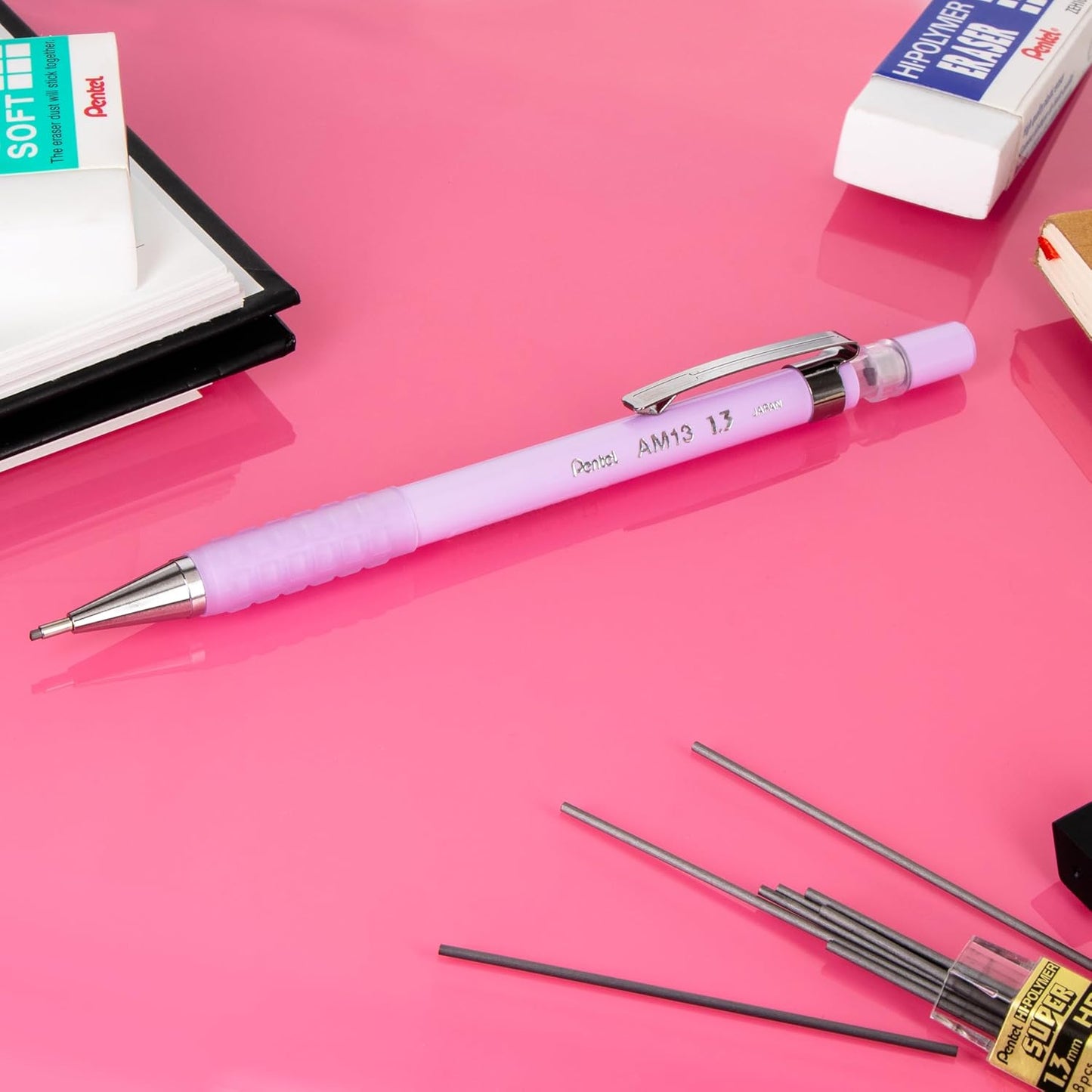 Pentel Sharp 1.3 Mechanical Pencil, (1.3mm), Extra Thick Line, Includes Refill Lead, Writing/Office/Test-Taking Pencil, Pastel Blue Barrel (AM13LBPS)